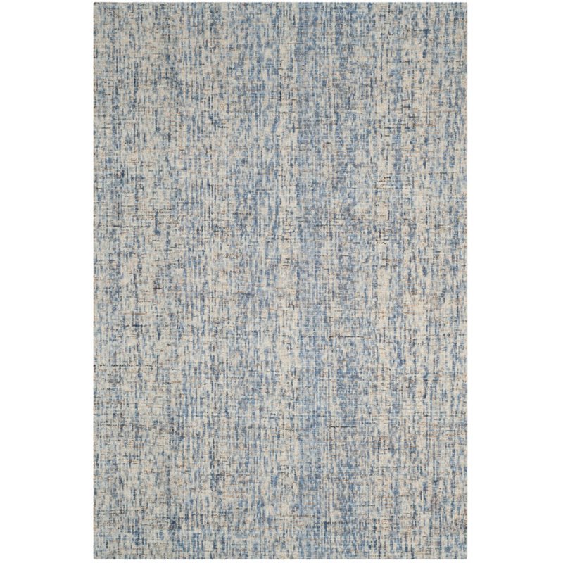 Safavieh Abstract 5' x 8' Hand Tufted Wool Rug in Dark Blue and Rust