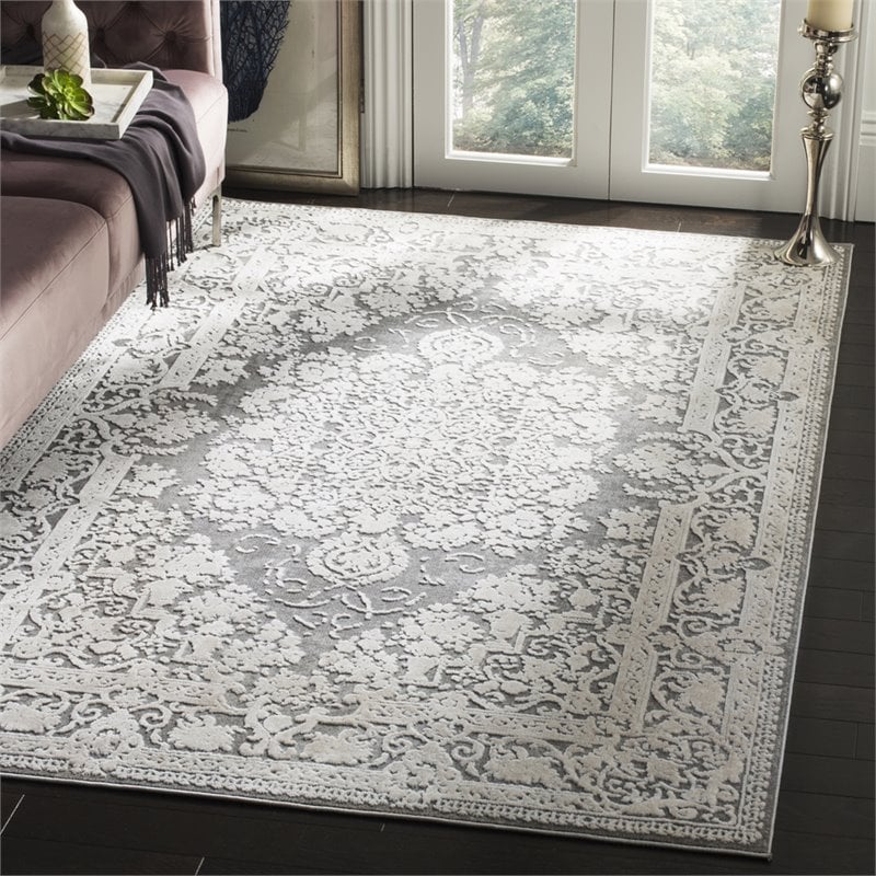 Safavieh Reflection 10' x 14' Rug in Dark Gray and Cream