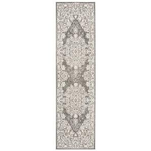 Safavieh Reflection 2'3&quot x 10' Runner Rug in Dark Gray and Cream