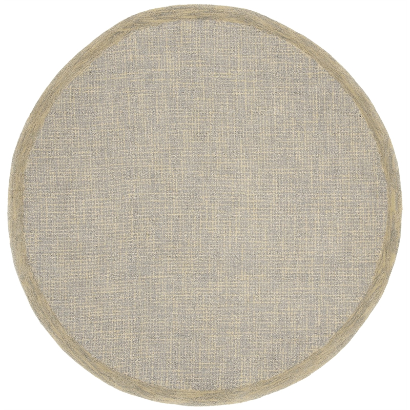 Safavieh Abstract 6' Round Hand Tufted Wool Rug in Gold and Gray