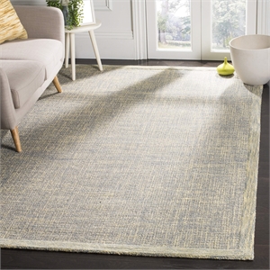 Safavieh Abstract 6' Square Hand Tufted Wool Rug in Gold and Gray