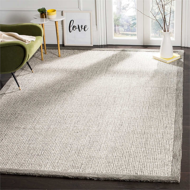 Safavieh Abstract 5' x 8' Hand Tufted Wool Rug in Gold and Gray