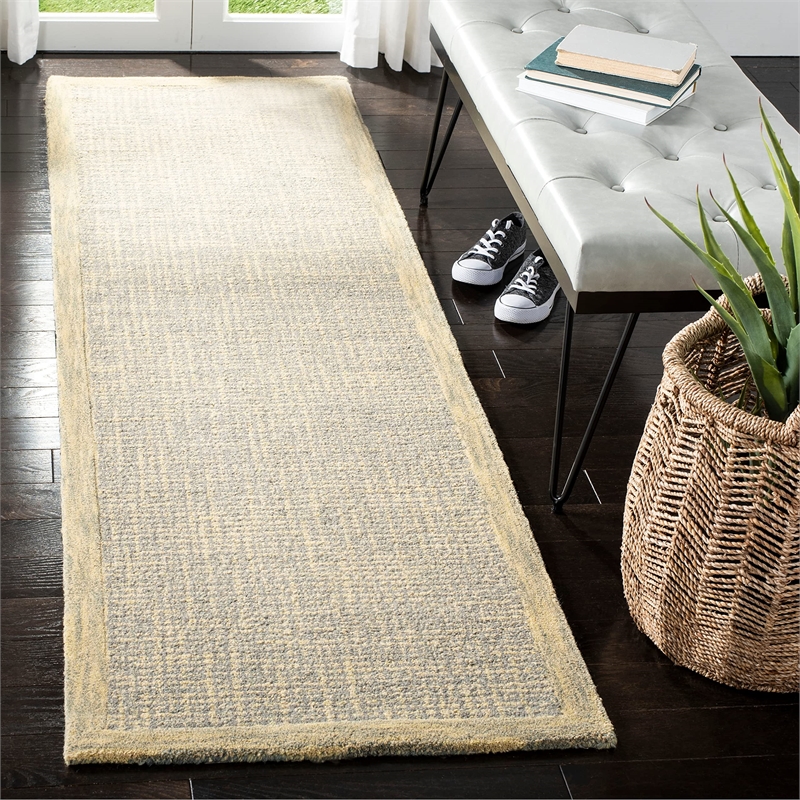 Safavieh Abstract 5' x 8' Hand Tufted Wool Rug in Gold and Gray