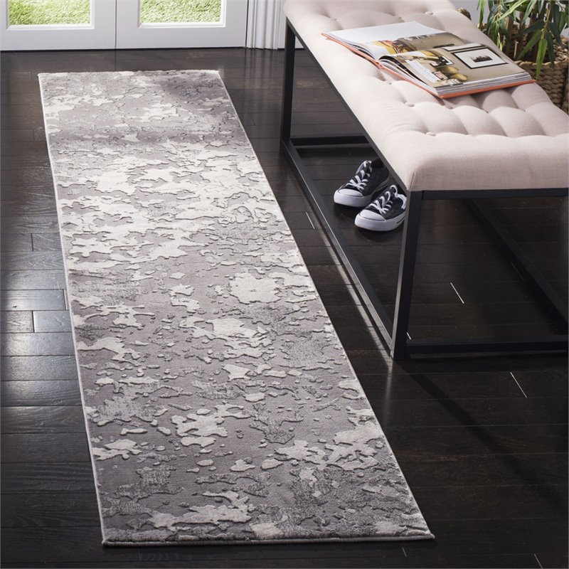 Safavieh Lurex 2' x 8' Runner Rug in Gray