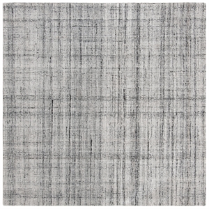 Safavieh Abstract 6' Square Hand Tufted Rug in Gray and Black