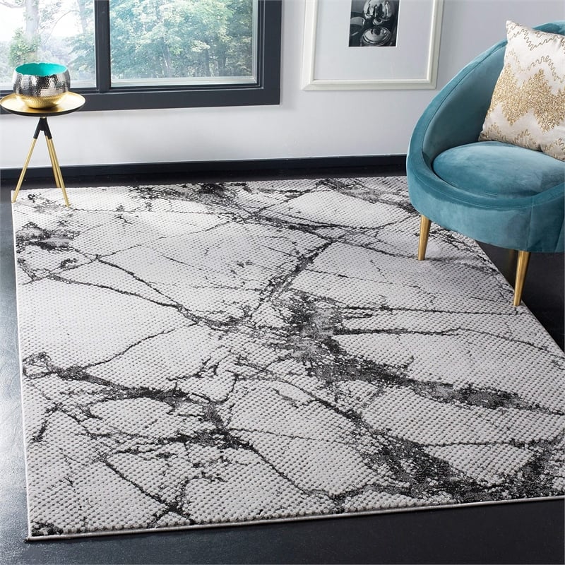 Safavieh Lurex 9' x 12' Rug in Gray and Black