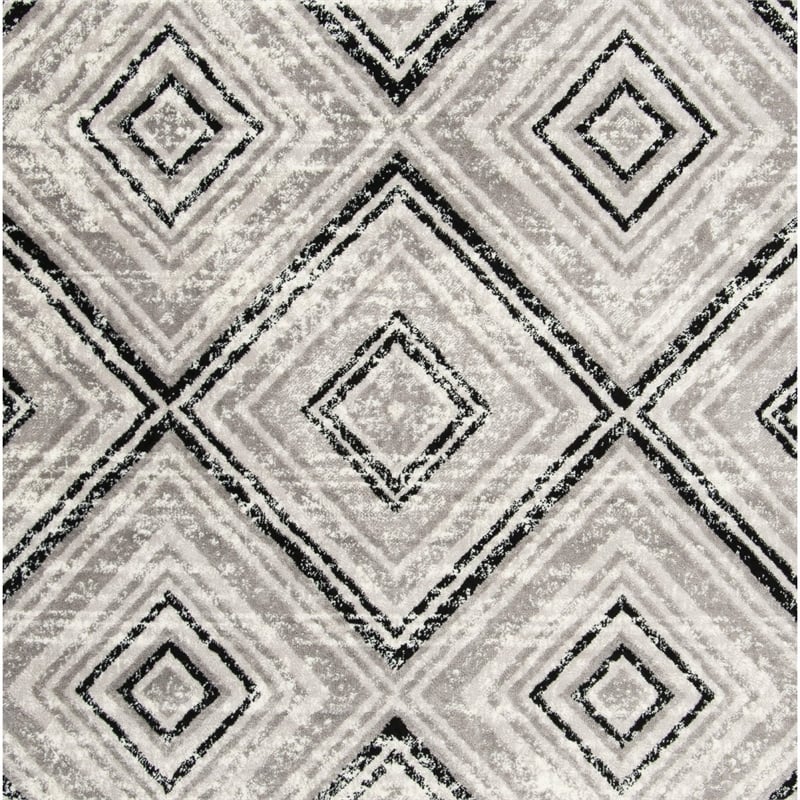 Safavieh Skyler 4' Square Rug in Gray and Black