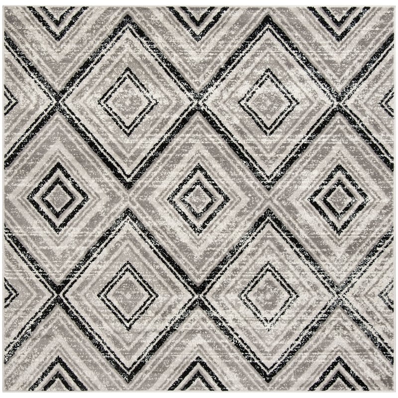Safavieh Skyler 8' Square Rug in Gray and Black