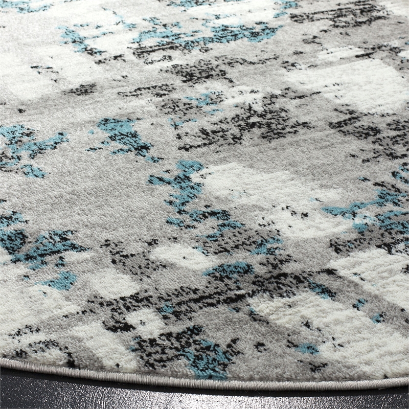 Safavieh Skyler 8' Round Rug in Gray and Blue