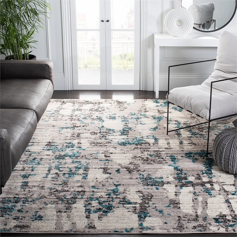 Safavieh Skyler 8' Square Rug in Gray and Blue