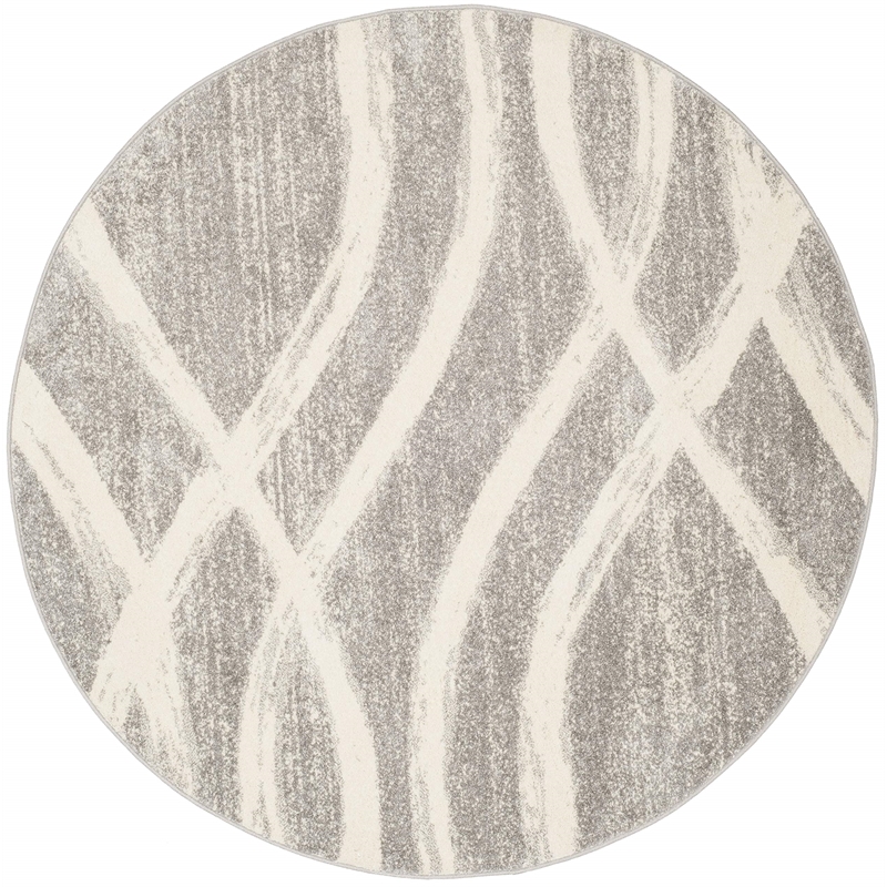 Safavieh Adirondack 8' Round Rug in Gray and Cream