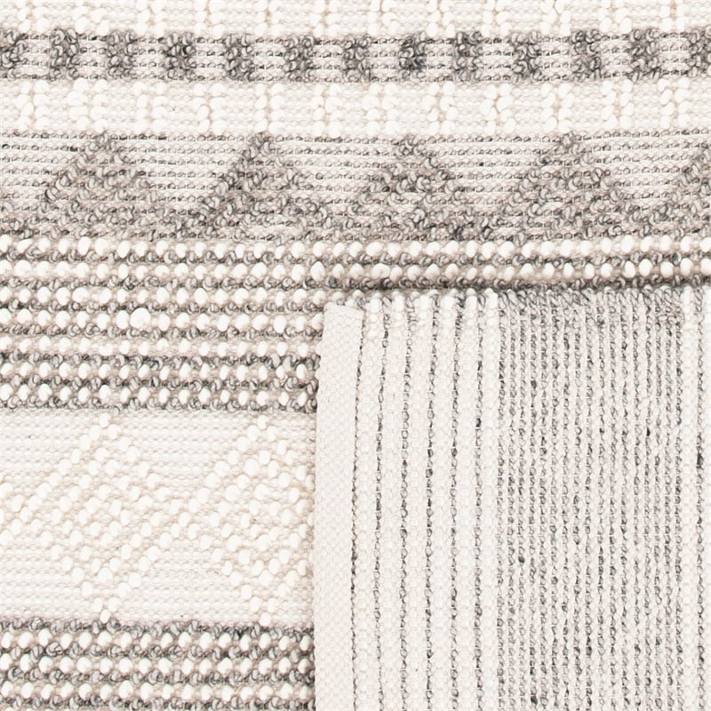 Safavieh Natura 8' Square Hand Woven Wool Rug in Gray and Ivory