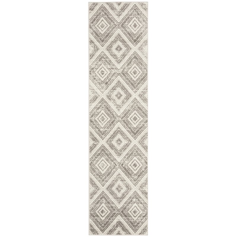 Safavieh Skyler 2' x 6' Runner Rug in Gray and Ivory