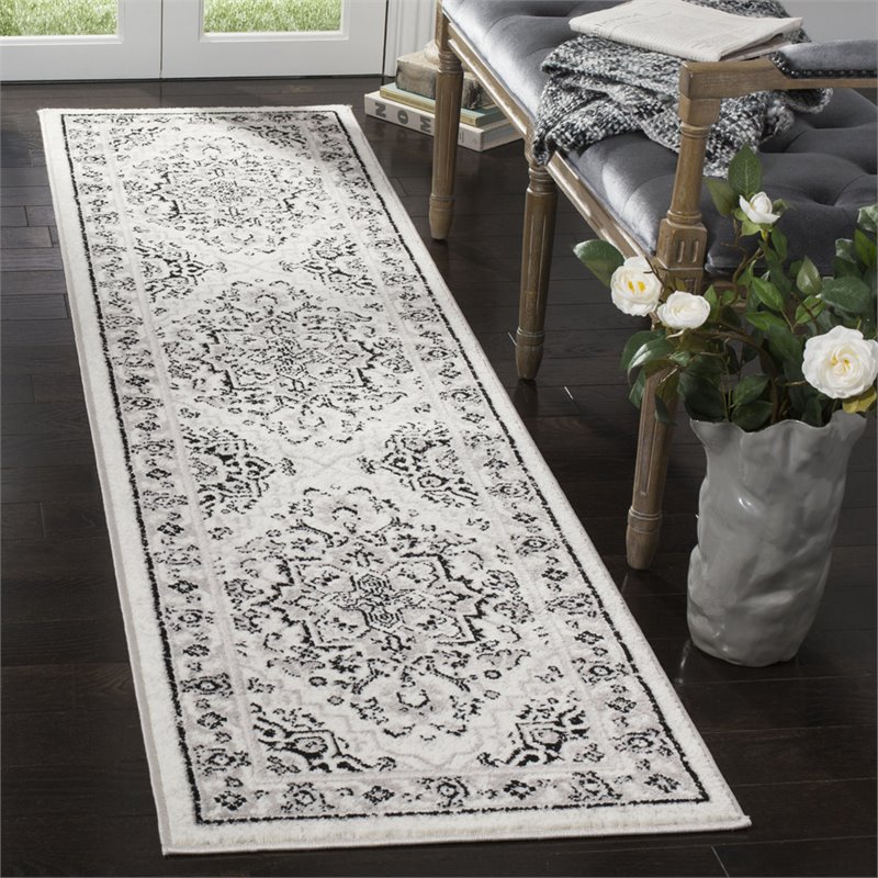 Safavieh Skyler 2' x 6' Runner Rug in Gray and Ivory