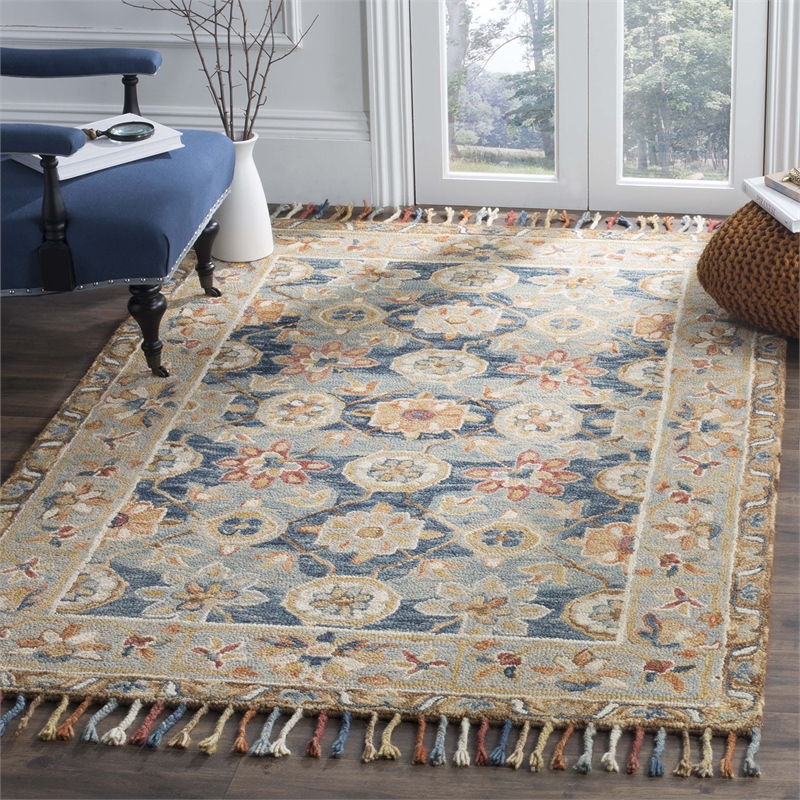 Safavieh Aspen 6' x 9' Hand Tufted Wool Rug in Gray and Navy