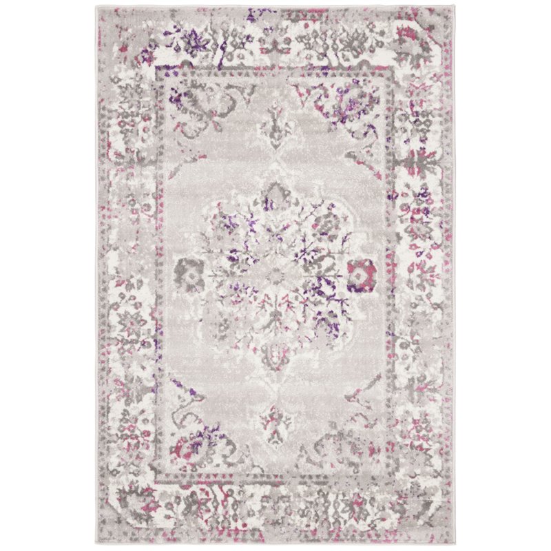 Safavieh Skyler 2' x 4' Rug in Gray and Pink