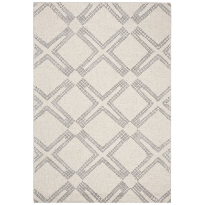 Safavieh Bellagio 4' x 6' Hand Tufted Wool Rug in Ivory and Gray