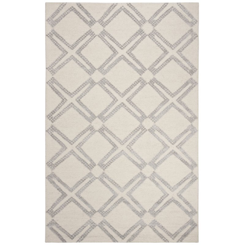 Safavieh Bellagio 5' x 8' Hand Tufted Wool Rug in Ivory and Gray