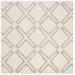 Safavieh Bellagio 5' Square Hand Tufted Wool Rug in Ivory and Gray