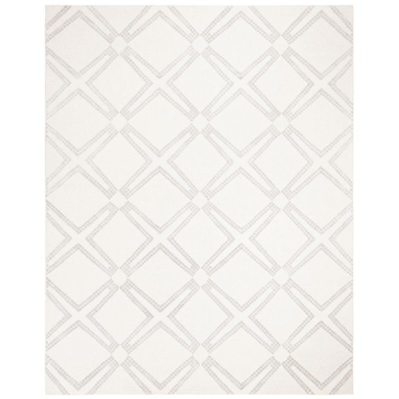 Safavieh Bellagio 8' x 10' Hand Tufted Wool Rug in Ivory and Gray