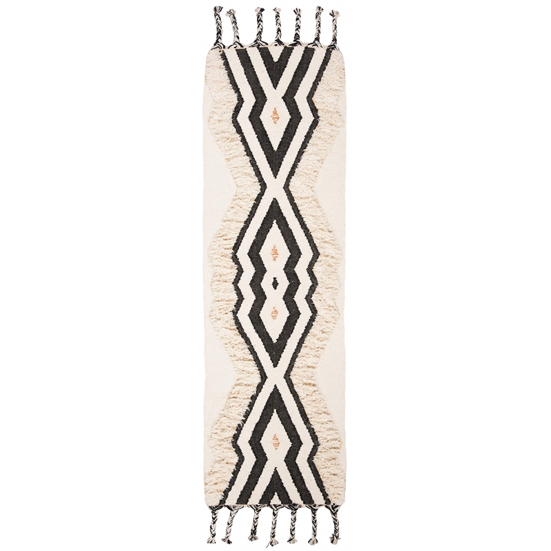 Safavieh Kenya 5' x 8' Hand Knotted Wool Rug in Ivory and Black