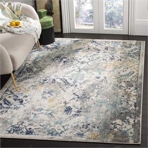 Safavieh Madison 6'7&quot Square Rug in Ivory and Blue