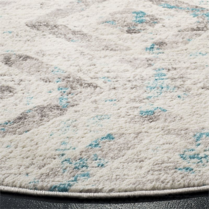 Safavieh Skyler 4' Round Rug in Ivory and Blue