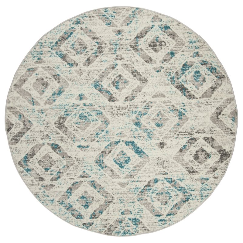 Safavieh Skyler 4' Round Rug in Ivory and Blue