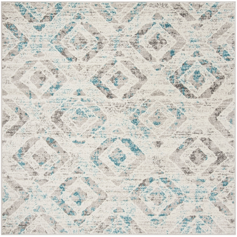 Safavieh Skyler 4' Square Rug in Ivory and Blue
