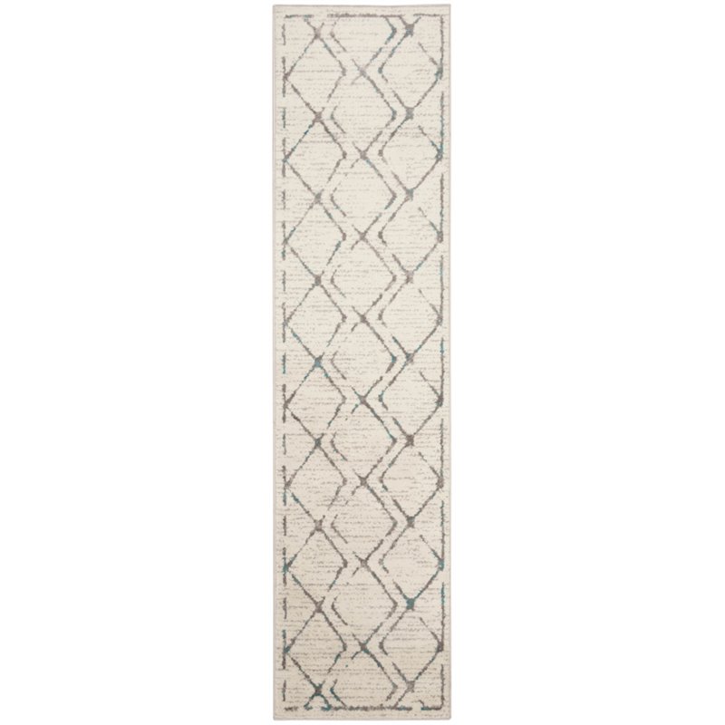 Safavieh Skyler 2' x 12' Runner Rug in Ivory and Blue