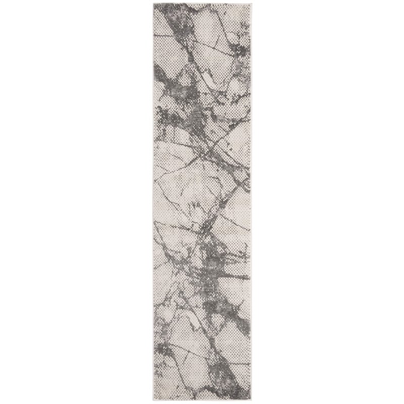 Safavieh Lurex 2' x 8' Runner Rug in Ivory and Gray