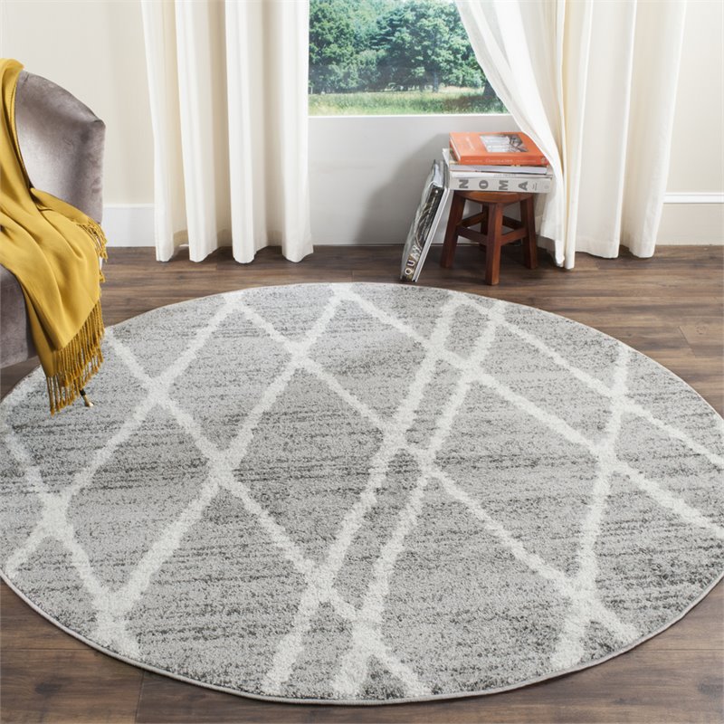 Safavieh Adirondack 4' Round Rug in Ivory and Silver