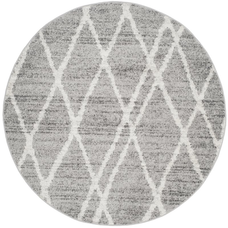 Safavieh Adirondack 8' Round Rug in Ivory and Silver