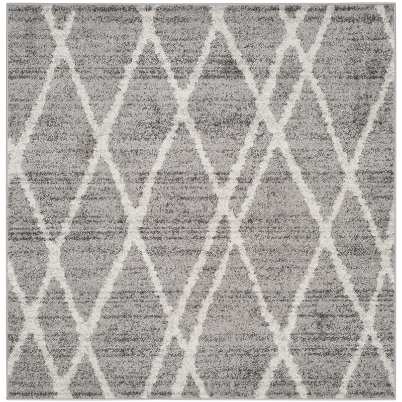 Safavieh Adirondack 8' Square Rug in Ivory and Silver