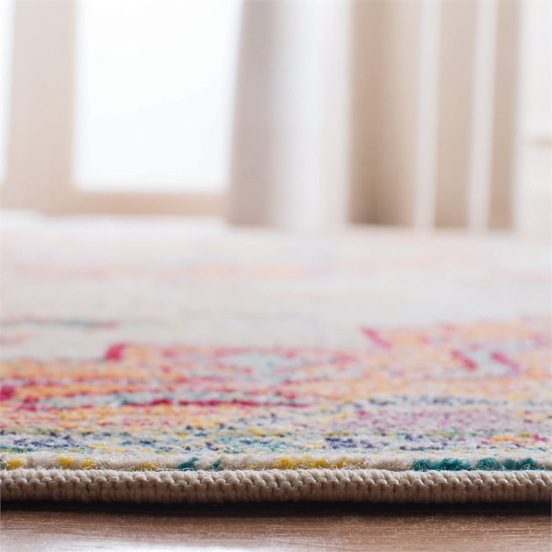 Safavieh Crystal 12' x 18' Rug in Light Blue and Fuchsia