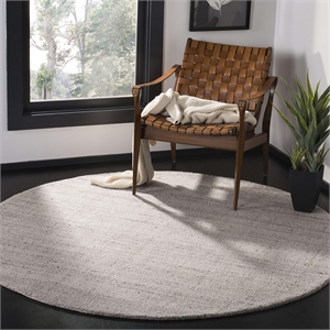 Safavieh Abstract 6' Round Hand Tufted Rug in Light Gray