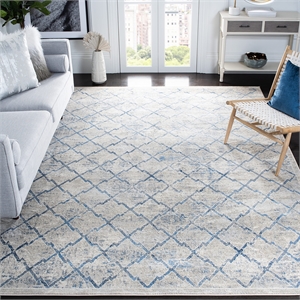 Safavieh Brentwood 6'7&quot Square Rug in Light Gray and Blue