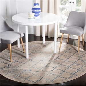 Safavieh Brentwood 6'7&quot Round Rug in Light Gray and Blue