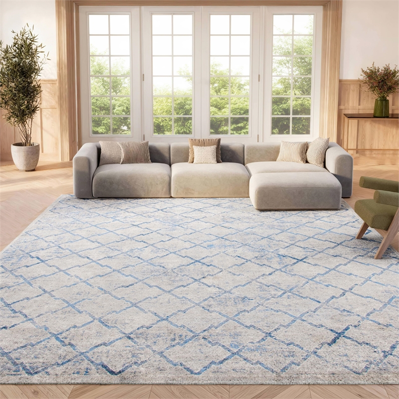 Safavieh Brentwood 8' x 10' Rug in Light Gray and Blue