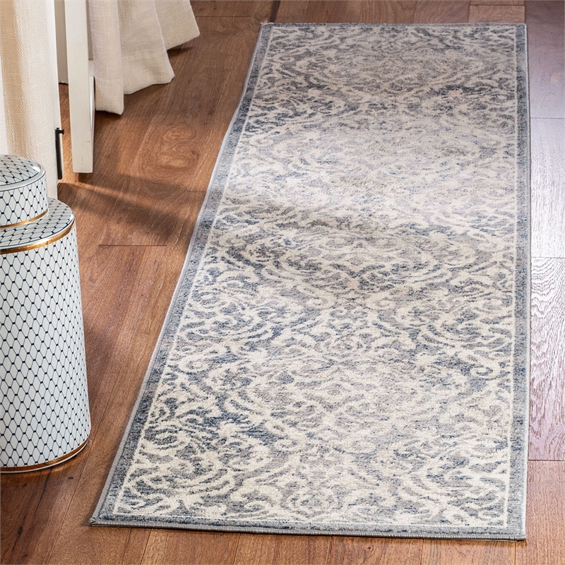 Safavieh Brentwood 2' x 8' Runner Rug in Light Gray and Blue