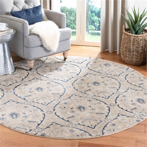 Safavieh Brentwood 6'7&quot Round Rug in Light Gray and Blue