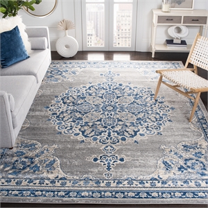 Safavieh Brentwood 6'7&quot Square Rug in Light Gray and Blue