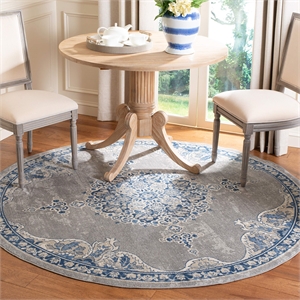 Safavieh Brentwood 6'7&quot Round Rug in Light Gray and Blue