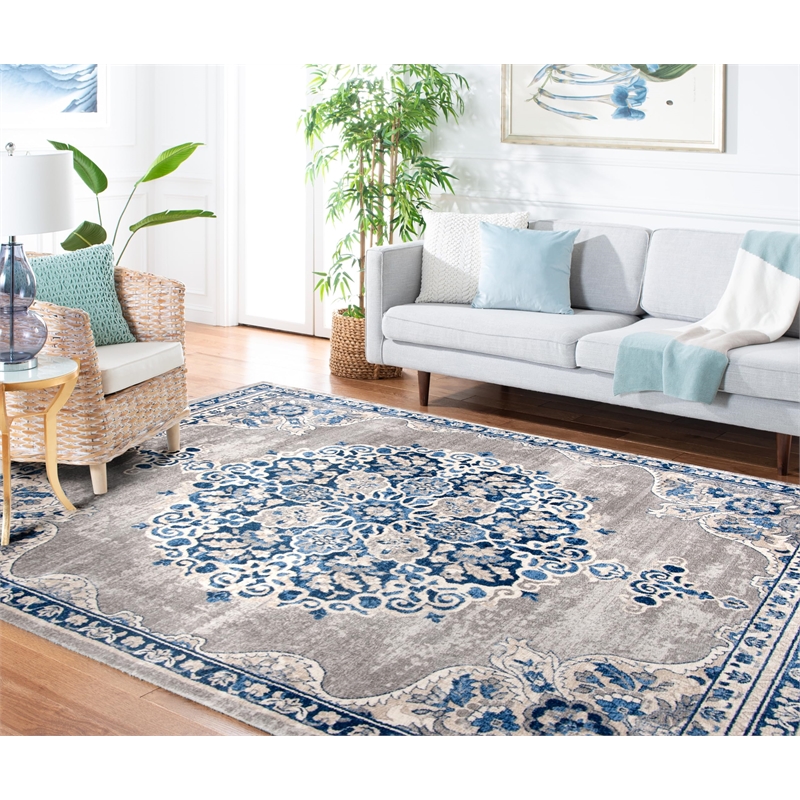 Safavieh Brentwood 8' x 10' Rug in Light Gray and Blue
