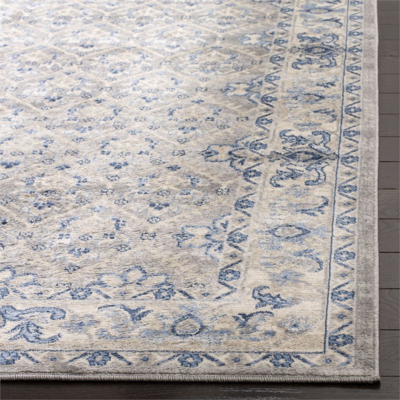 Safavieh Brentwood 2' x 8' Runner Rug in Light Gray and Blue