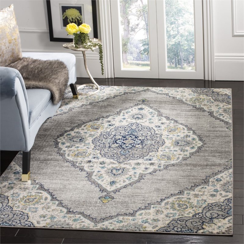 Safavieh Madison 4' x 6' Rug in Light Gray and Blue