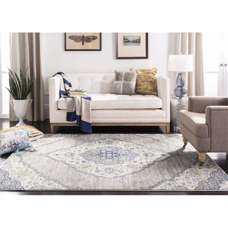 Safavieh Madison 4' x 6' Rug in Light Gray and Blue