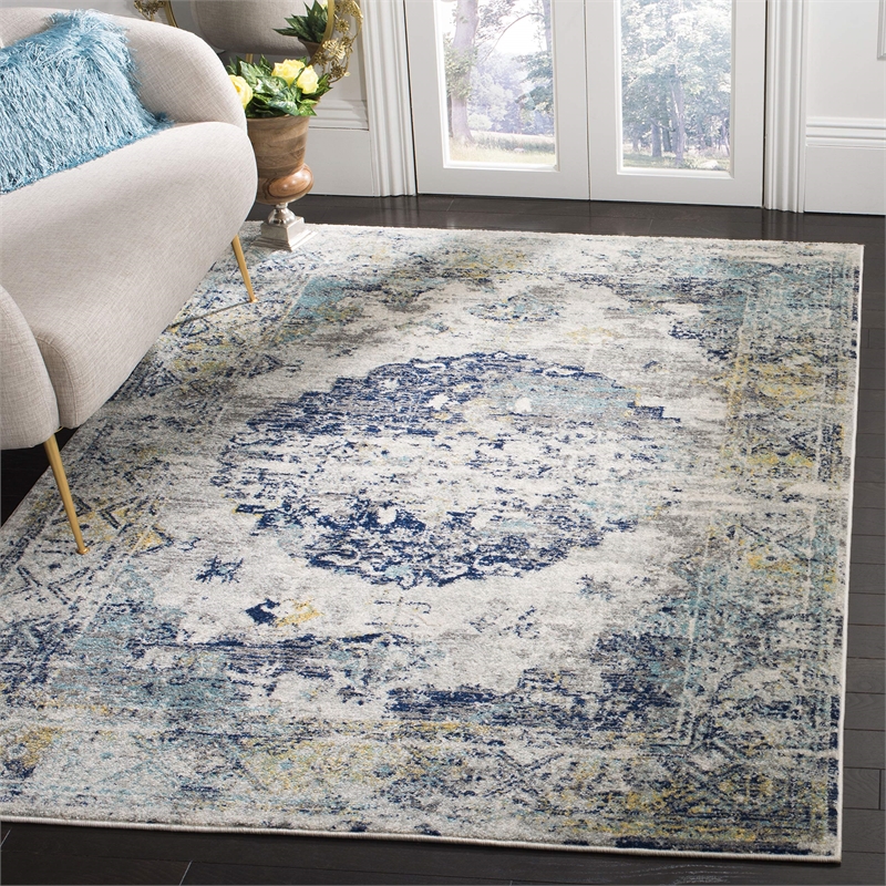 Safavieh Madison 3' x 5' Rug in Light Gray and Blue