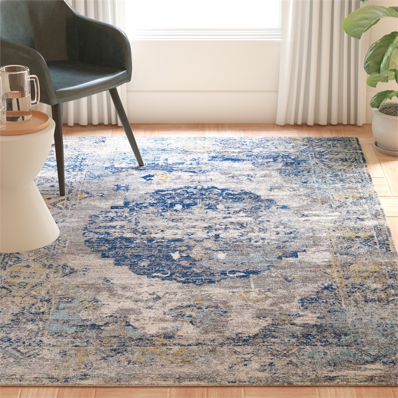 Safavieh Madison 4' x 6' Rug in Light Gray and Blue