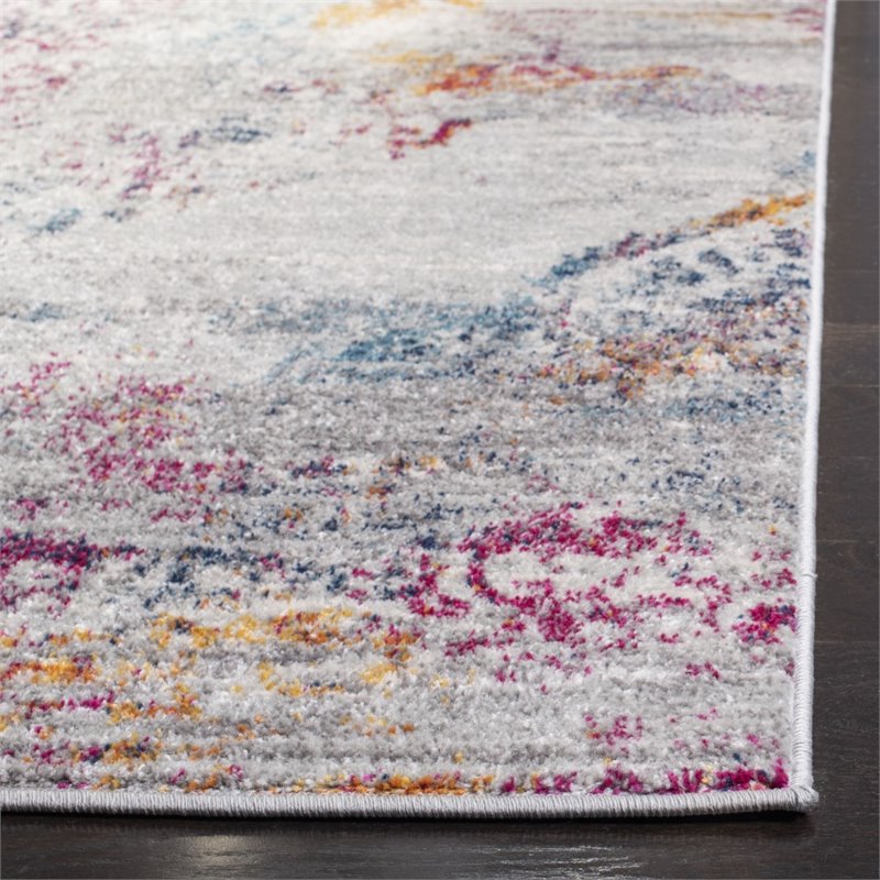 Safavieh Madison 9' x 12' Rug in Light Gray and Fuchsia